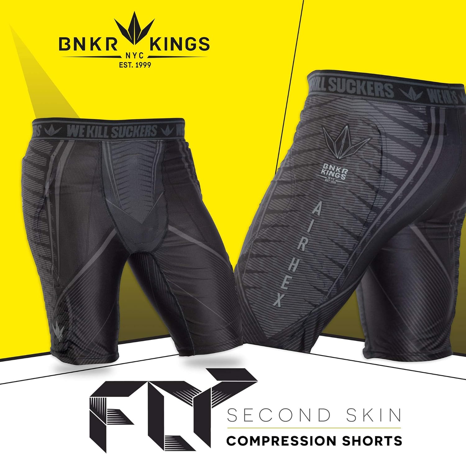 Bunkerkings Fly Compression Shorts - Black (Small/Medium (SM/MD))