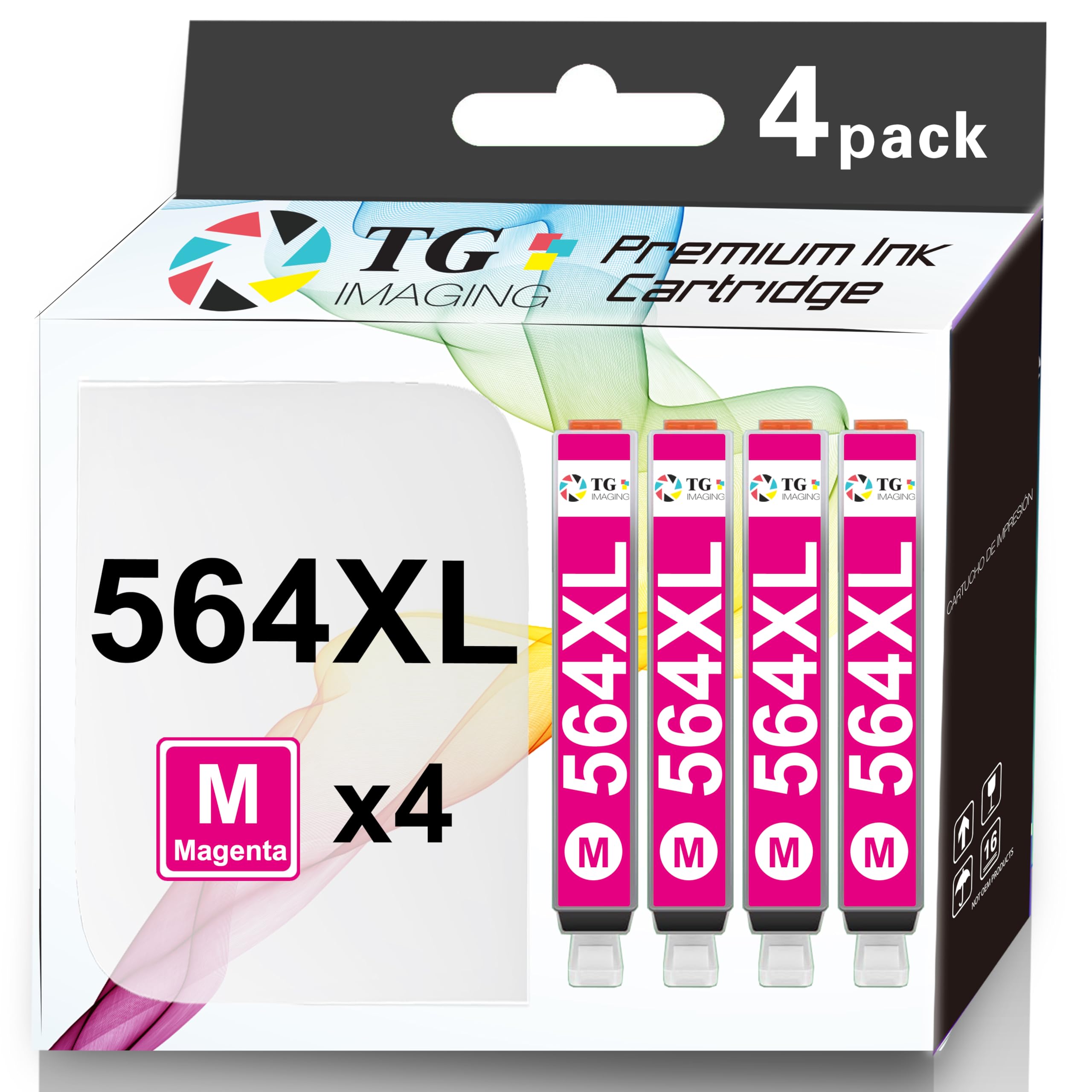 TG Imaging Compatible 564 XL Color Ink Cartridge Replacement for HP 564XL Magenta for DeskJet 3520 3522 Office Jet 4610 4610 Photosmart 5520 6510 6520