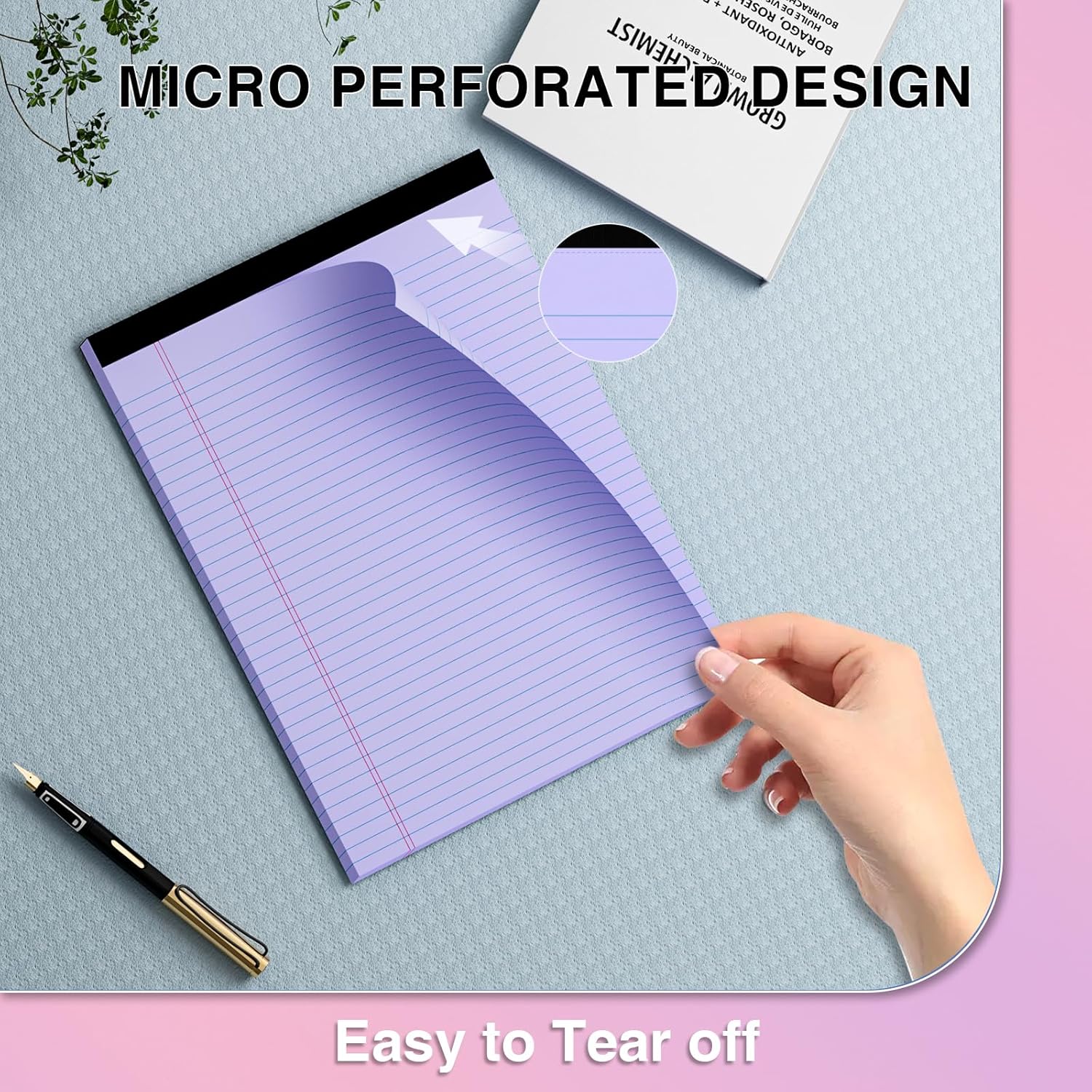 3 Pcs Legal Pads 8.5 x 11 Colored Note Pads 8.5 x 11 Notepad Total 75 Sheets, Micro Perforated Writing Pads Lined Paper College Ruled Pad of Paper Notebook To-Do List for School & Office Supplies thumbnail