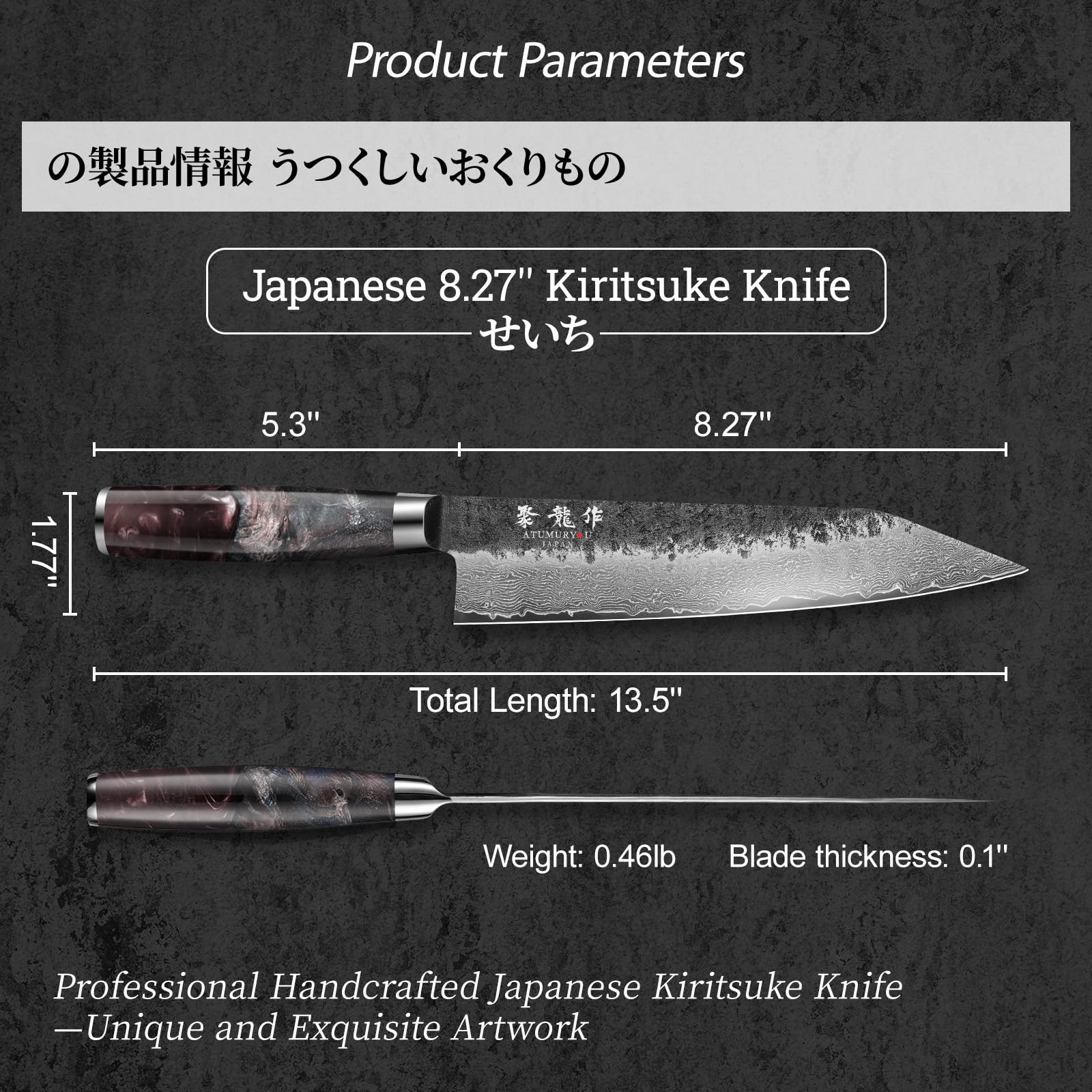 Amazon.com: 8.27 Inch Japanese Kiritsuke Chef Knife with VG10 Core