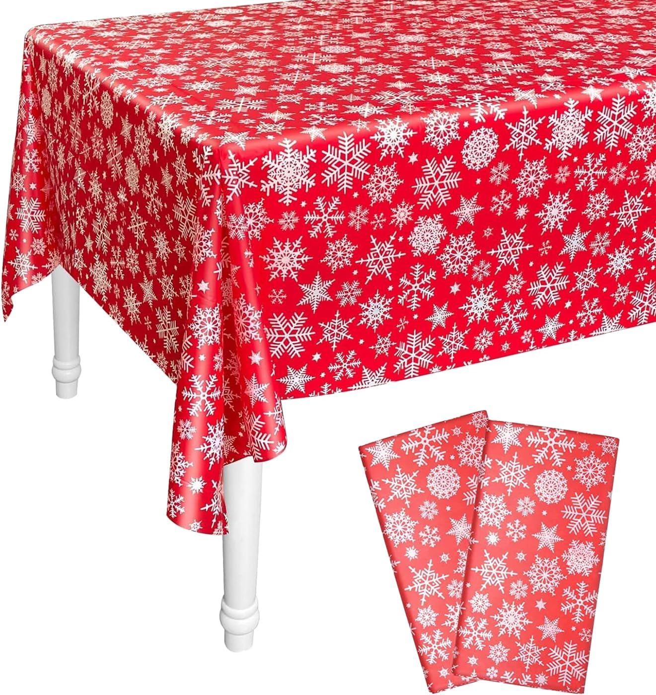 Christmas Table Cloth, 2pcs 137*274cm Christmas Table Cloth Rectangular
