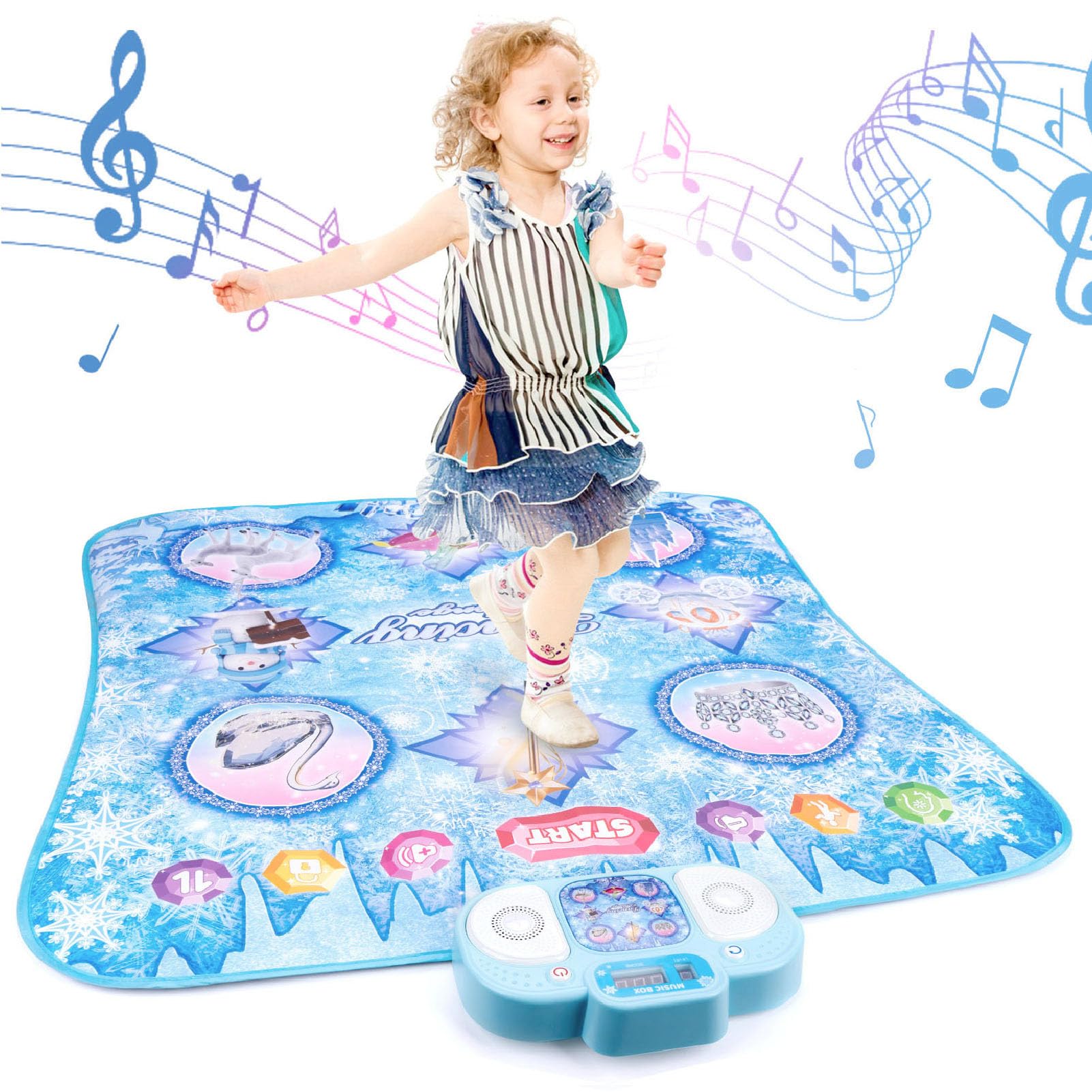 Tappetino da Ballo Elettronico per Bambini Gioco di Sfida Musicale per Giocatore Singolo per L'intrattenimento Quotidiano e la Prima Educazione Tessuto ABS PE 91 X 87,5 Cm