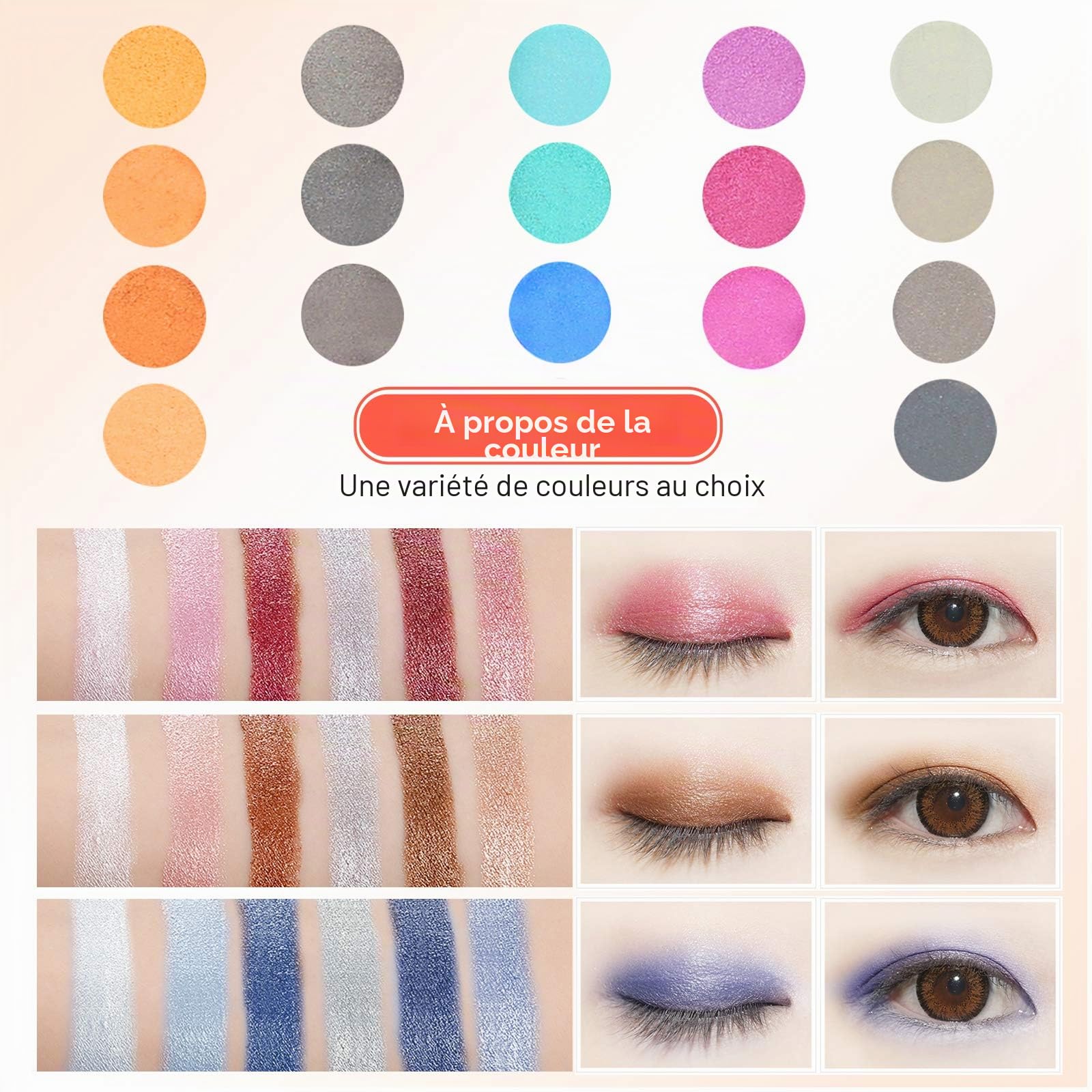 Kit de maquillage, fard à paupières, anti-cernes et fard à joues, assortiment de 148 couleurs mates et brillantes