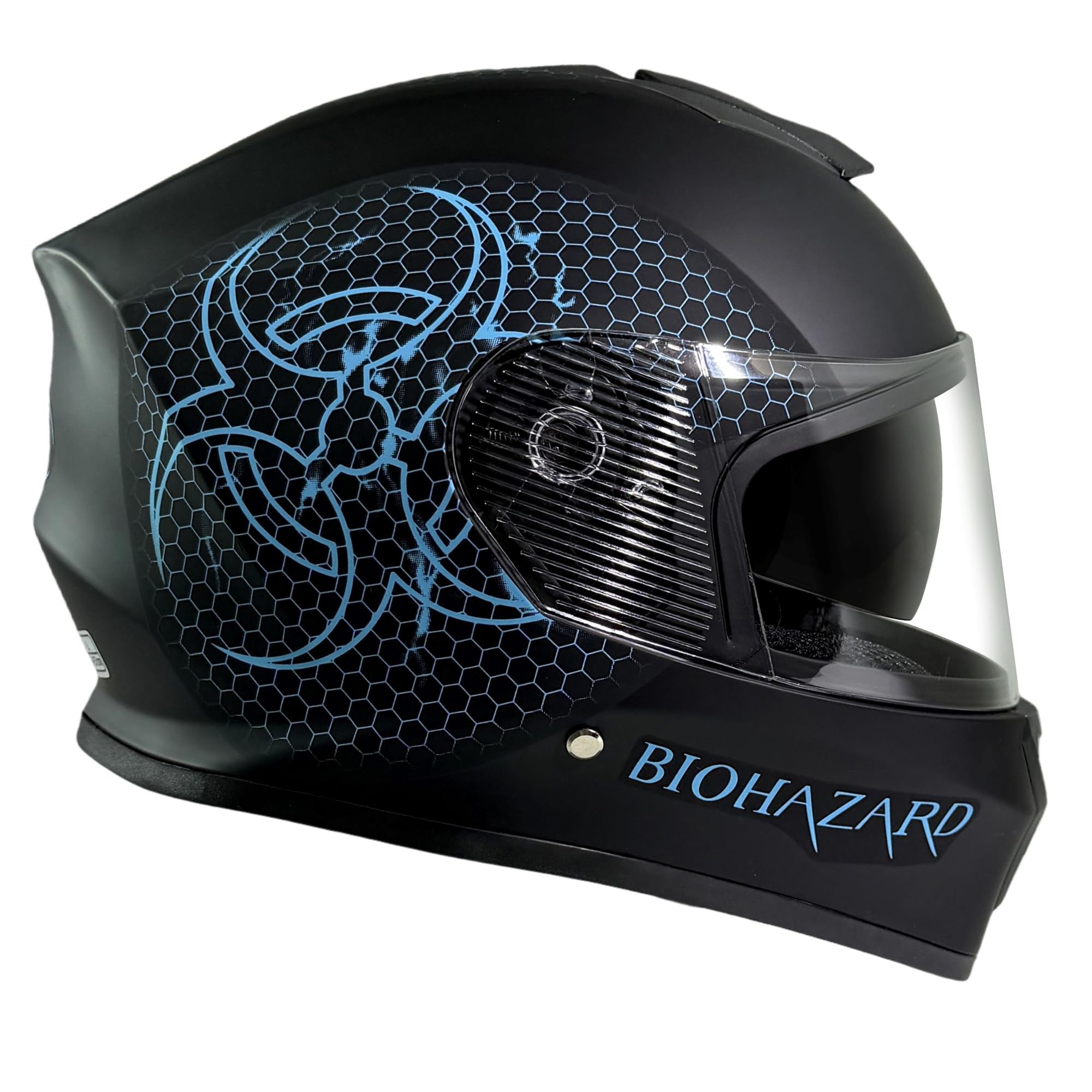 Kinder Integralhelm Bio-Hazard AHP – Motorradhelm für Kinder, ABS-Schale, robuster Kinderhelm für Downhill, Quad und Motocross, Teal