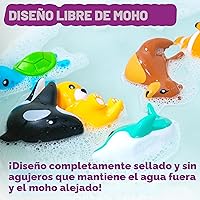 Vista 4 de Tub Works® Juguetes de baño Marine™ sin moho, paquete de 6 Diseño de juguetes de baño sellados y sin agujeros que mantiene la humedad fuera