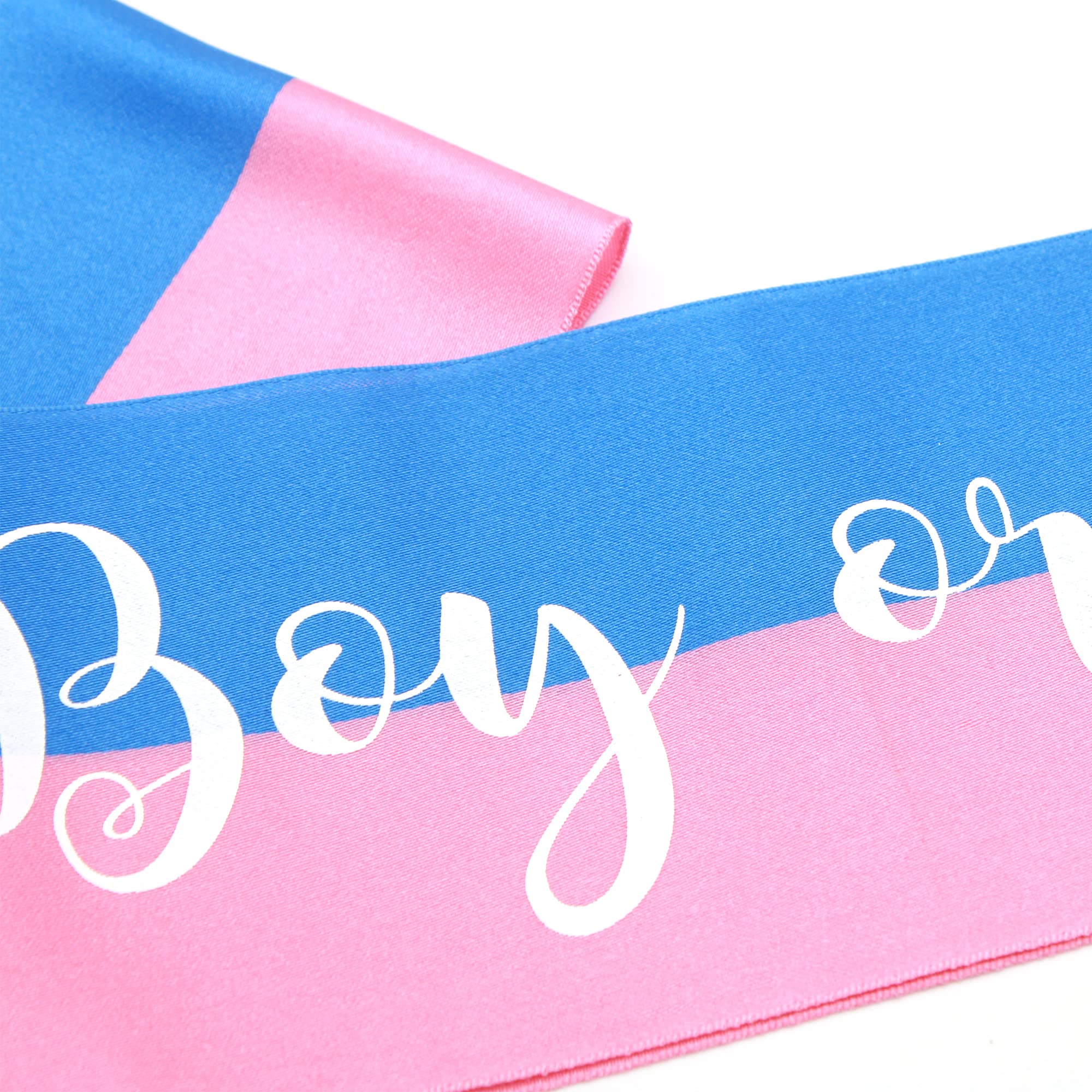 OMISS - Bufanda bicolor azul y rosa para Gender Reveal - Texto: Boy Or Girl? - Perfecto para la futura mamá (Boy Or Girl)