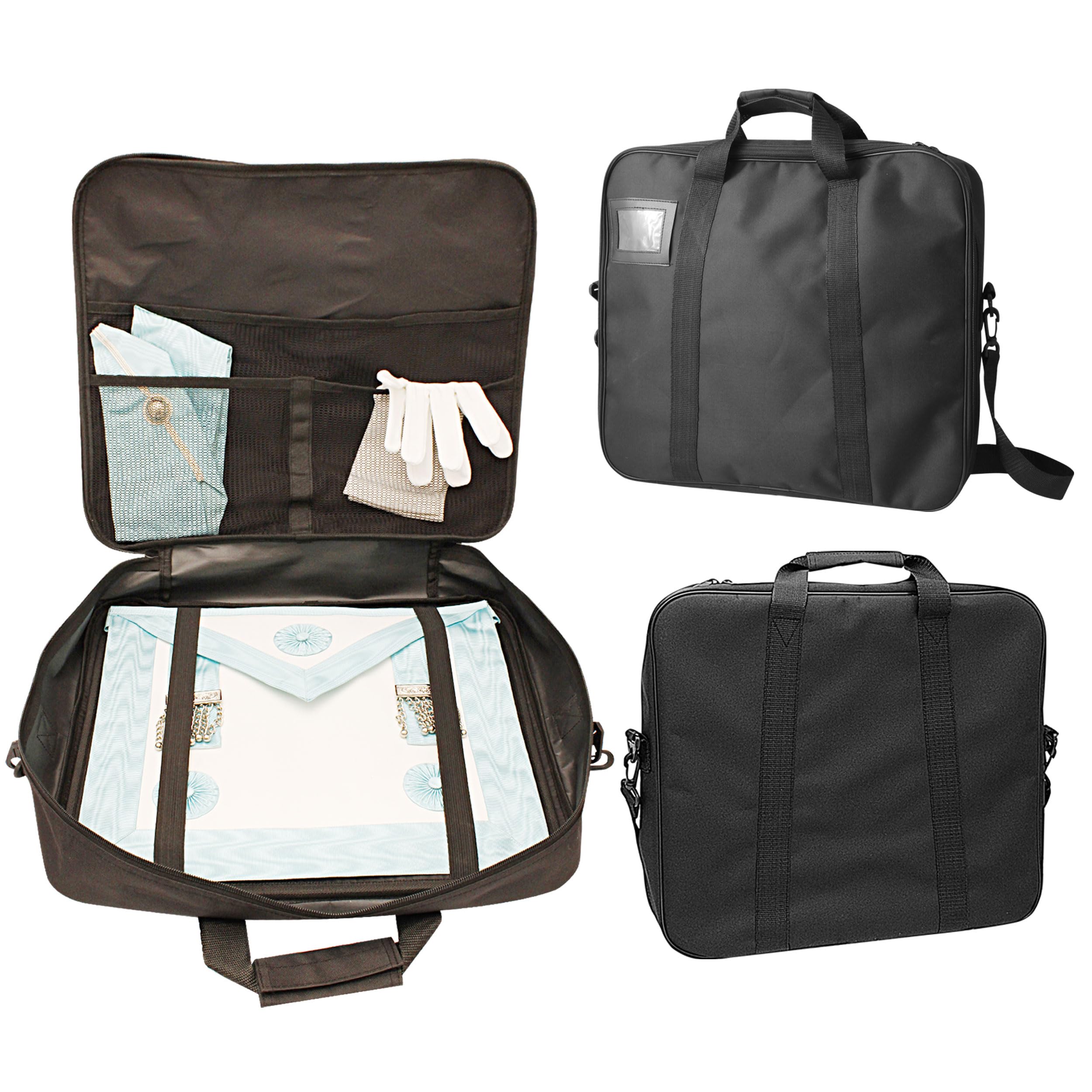 Nanba Group Masonic Apron Carrying Case - Lightweight Soft Black - Cordura Fabrics - Masonic Regalia WM/MM & Provincial Apron Case (MM/WM)