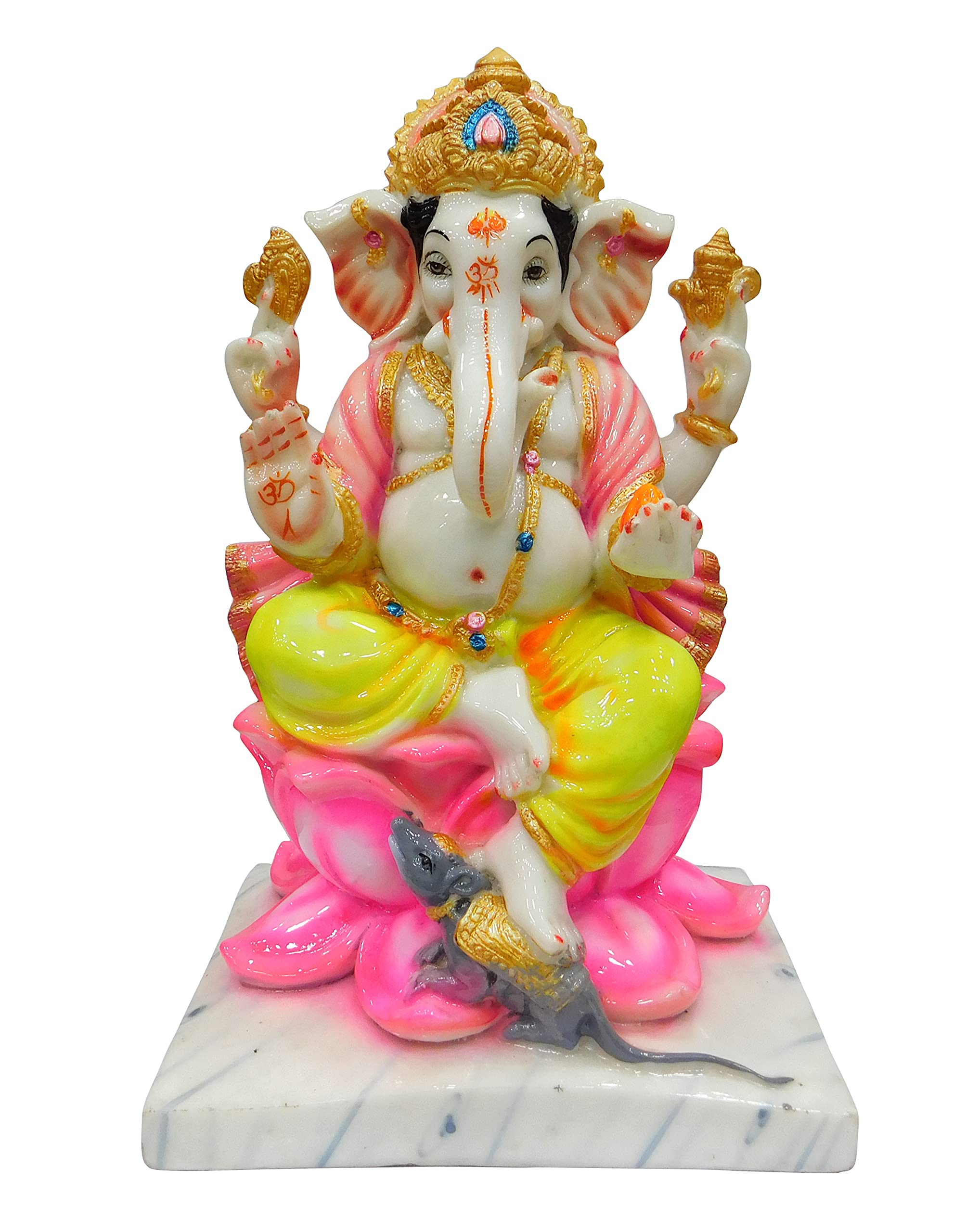 Buy Ganesh Statue Ganesh Murti Ganesh Idol Marble Lord Ganesha Lotus Base Statue for Home Pooja