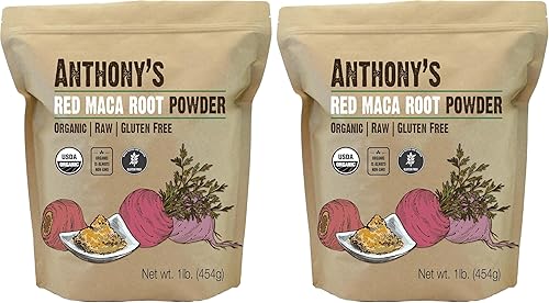 Vista 7 de Polvo de Maca Roja Orgánica de Anthony's, 1 libra, Cruda, Sin Gluten, Sin OGM, No Gelatinizada