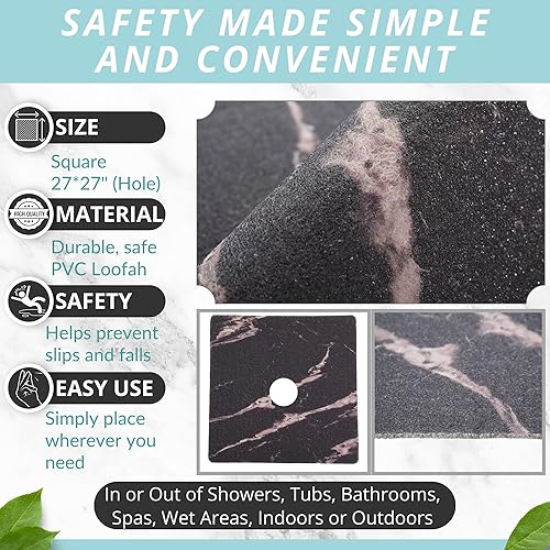 Miniatura 9 de ENKOSI Loofah - Tapete antideslizante para tina, tapete de baño antideslizante, tapete de baño antideslizante para bañera, tapete de ducha