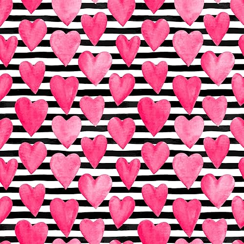 Miniatura 5 de Paquete de 4 láminas de vinilo adhesivo permanente con patrón de San Valentín de 12 x 12 pulgadas, corazones y rayas, funciona con todos los