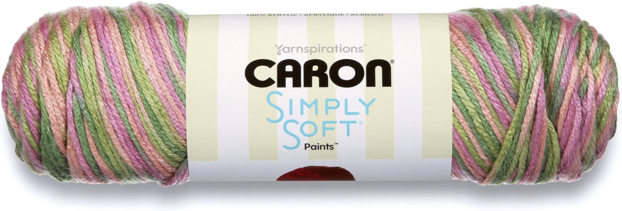 Simply Soft Paints Yarn Medium Worsted Gauge 100% Acrylic - 5 oz - Paints Rose Garden - Machine Wash & Dry