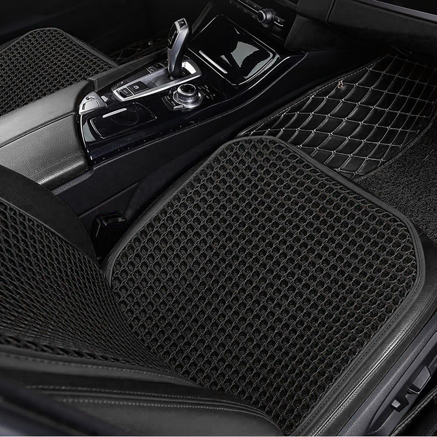 Cooling&Breathable 3D Air Mesh Car Seat Cushion for Summer, Universal Ventilated Comfortable Seat Pad, Suitable for Sedans,Vans,Pickup,Trucks,Suvs (Black-1PcsBackCushion+1PcsSeatPad)