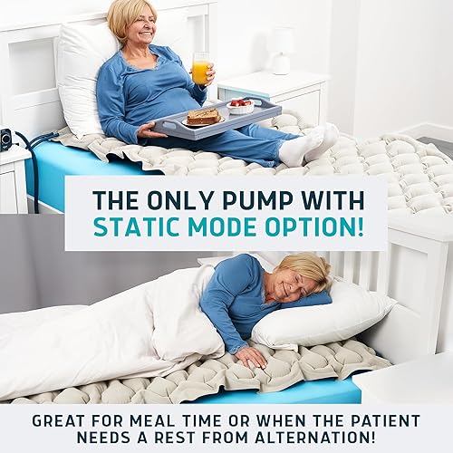 Miniatura 8 de Lunderg Almohadilla de colchón de presión de aire alternante con modo estático y flocado, prevención cómoda de úlceras por presión, incluye