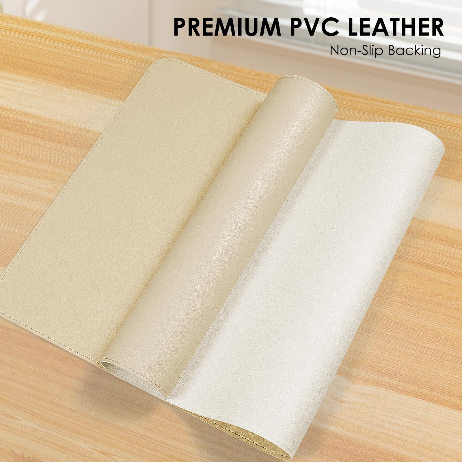 Vicwe Tappetino per Mouse, 120cm x 43cm PVC Pappetino da Scrivania in Pelle, Antiscivolo e Protezione da Scrivania Impermeabile per Ufficio/Casa (Grigio)