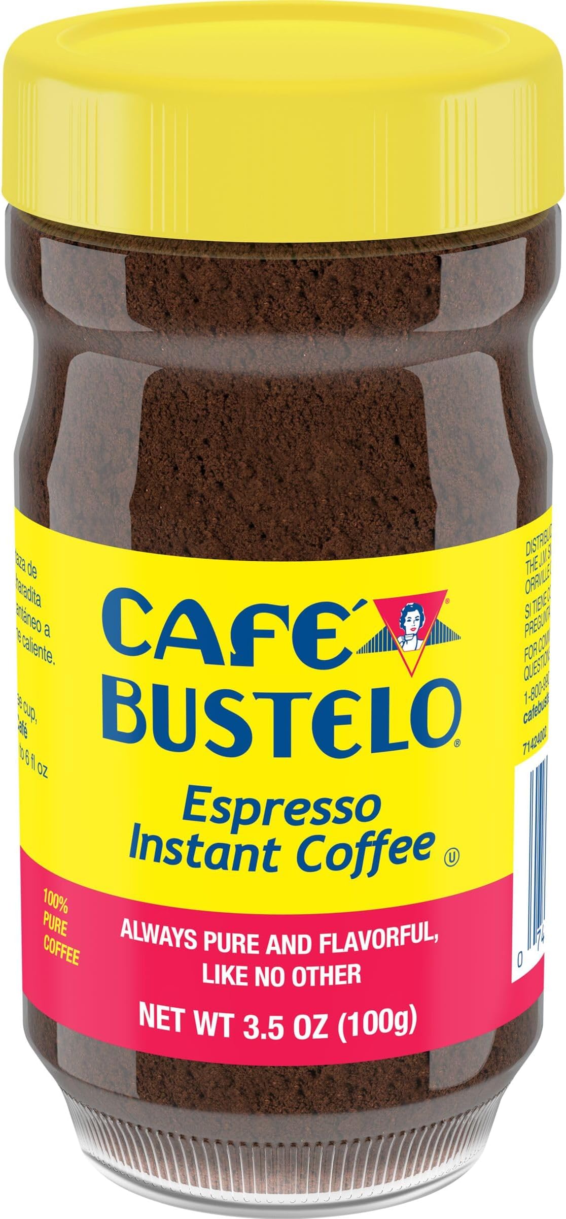 Café Bustelo Espresso Style Dark Roast Instant Coffee, 3.5 Ounce Jar (Pack of 12)