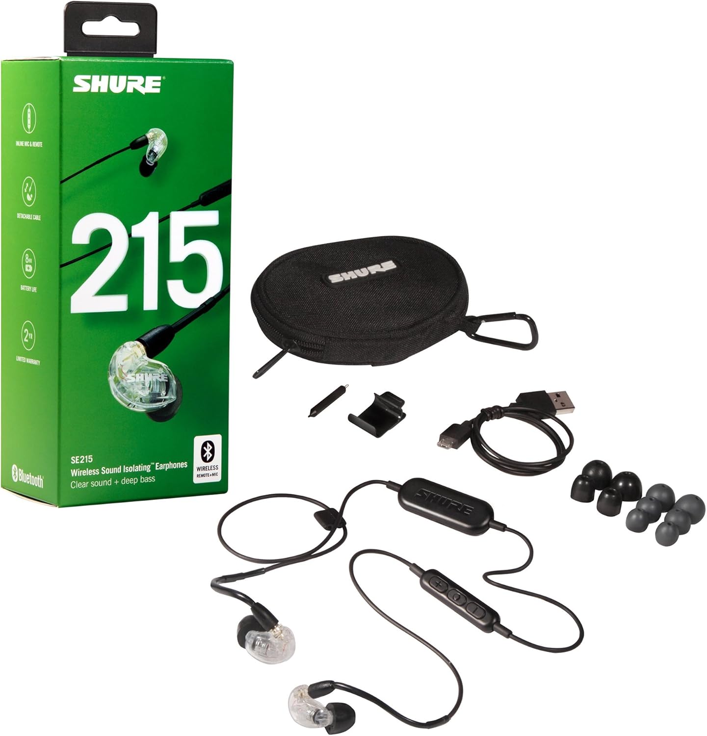 Shure SE215-CL-BT1 صدا بی سیم جدا کننده گوش