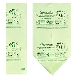 UNNI Compostable Lawn & Leaf Bags, 30-33 Gallon / 124 Liter, 40 Count Value Pack, Extra Thick 1.1 mil Yard Waste & Food Scrap Liners, BPI, CMA & OK compost HOME Certified (Meets ASTM D6400)
