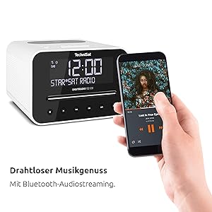 TechniSat DIGITRADIO 52 CD - Stereo DAB Radio Alarm Clock with Two Adjustable Alarm Times (DAB+, VHF, Snooze, Sleeptimer, Display, Bluetooth, Wireless Charging Function, CD Player) White TechniSat DIGITRADIO 52 CD - Stereo DAB Radio Alarm Clock with Two Adjustable Alarm Times (DAB+, VHF, Snooze, Sleeptimer, Display, Bluetooth, Wireless Charging Function, CD Player) White