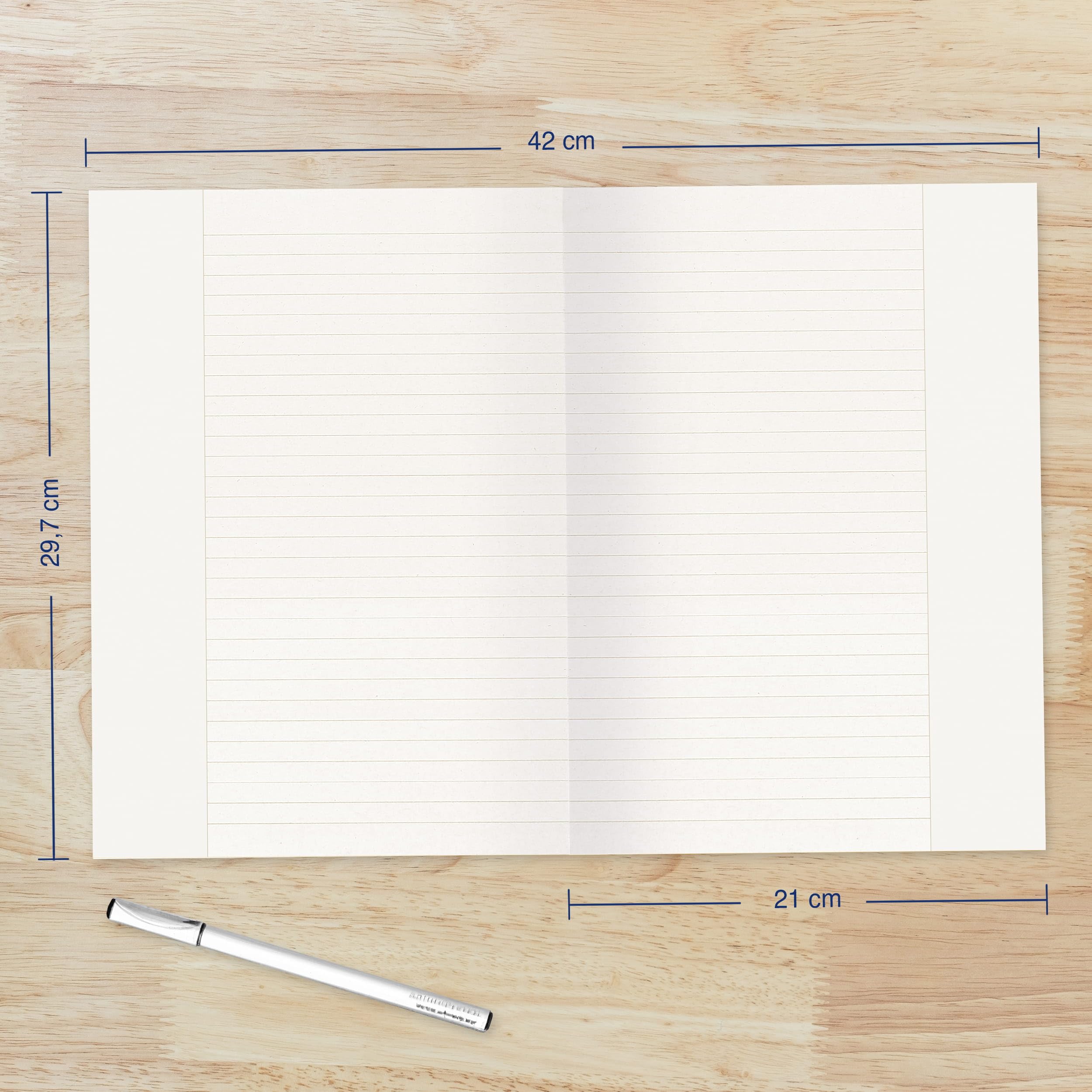 Landré Kanzlei-Papier Recycling A3 auf A4 gefalzt, liniert, 70 g/m², 250 Kanzleibogen