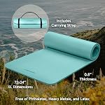 Retrospec Solana Yoga Mat 1/2" Thick w/Nylon Strap for Men & Women - Non Slip Excercise Mat for Yoga, Pilates, Stretching, Floor & Fitness Workouts