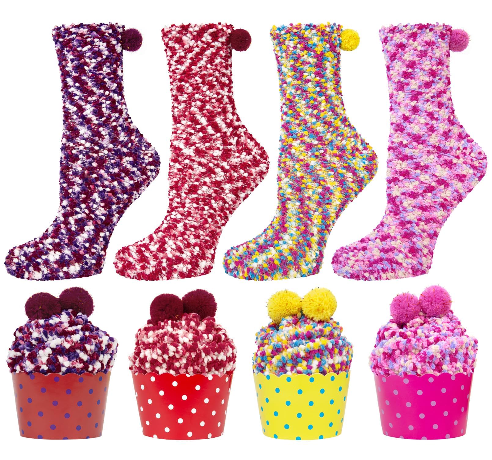 YSense Snug Donna Regalo Inverno Calze Calzini Natalizi Ragazza Cupcake Calzini Termici Divertenti Accessori