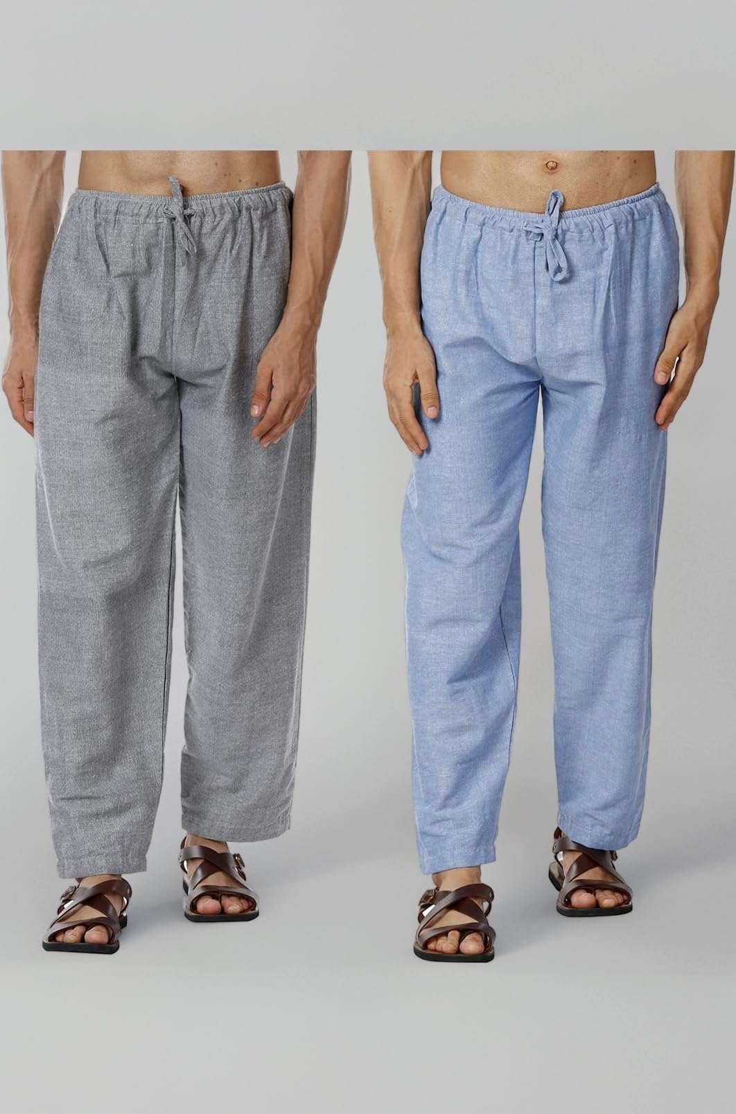 One Size Men's Eco-Friendly Cotton Pyjama Pack of 2 | Fits Waist Size 28 to 36 Inches