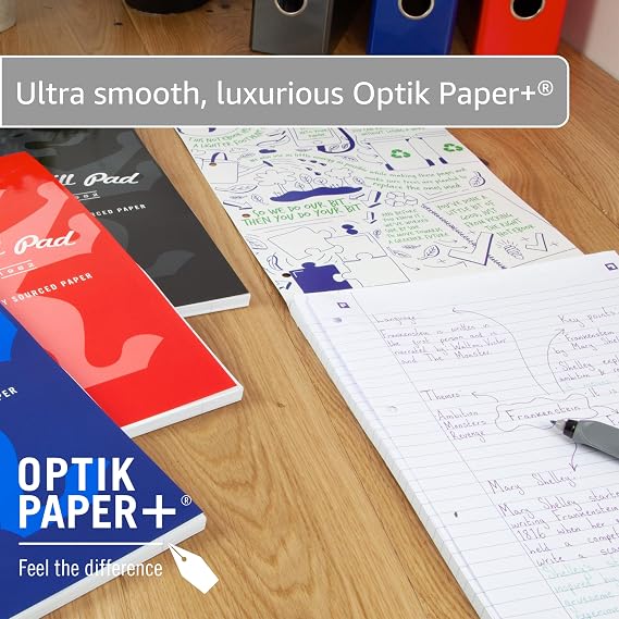 Oxford Campus Lined Paper A4 Refill Pad, 140 Pages, Pastel Colours, Pack of 3
