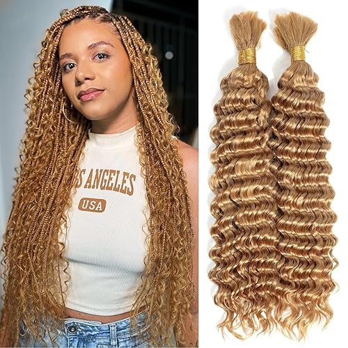 Luxvogue Curly Braiding Human Hair Light Brown 100g 20 Inch