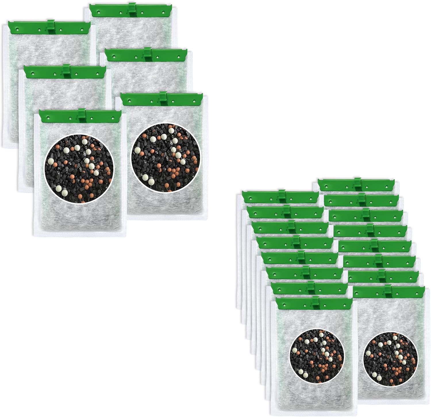 6+16 PCS Super Upgraded Filter Cartridges Large with 3 Premium Materials Compatible with Tetra Whisper Bio-Bag Aquarium Filters, Fish Tank Filter for Whisper 20i 40i/ IQ 20 30 45 60/ PF20 30 40