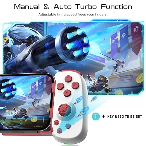 Miniatura 12 de Wireless Phone Controller for iPhone/Android, Mobile Game Controller with Hall Joystick Suitable for Xbox Cloud Gaming, PS Remote Play, Steam Link
