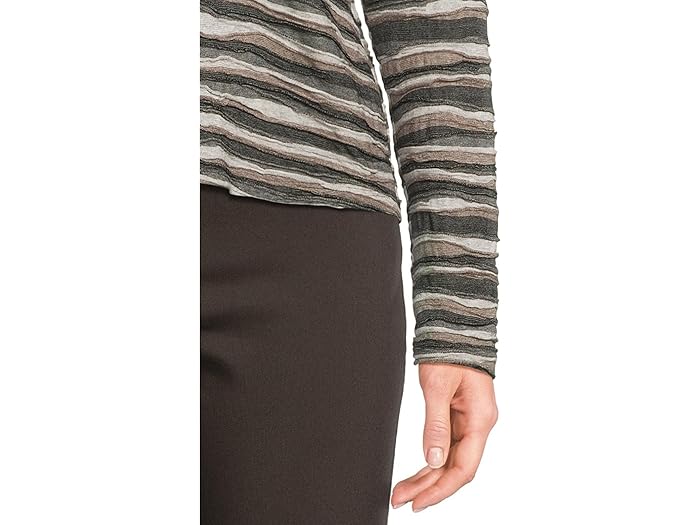 Long Sleeve Stripe V-neck Knit Top - Image 5