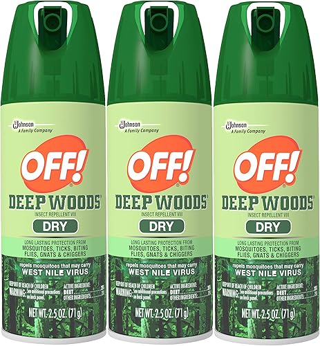 OFF Deep Woods - Repelente de insectos en aerosol seco 25 onzas 3 unidades
