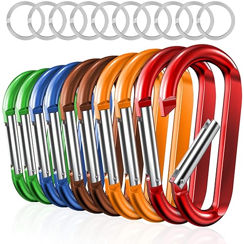 sprookber 3" Carabiner Clip Keychain, D Ring Caribeaner Clip, Key