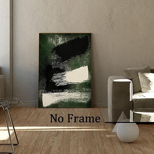 Miniatura 7 de Arte de pared bohemio negro verde beige abstracto lienzo impresiones geométricas verde beige negro cuadro pared verde oscuro negro beige pintura