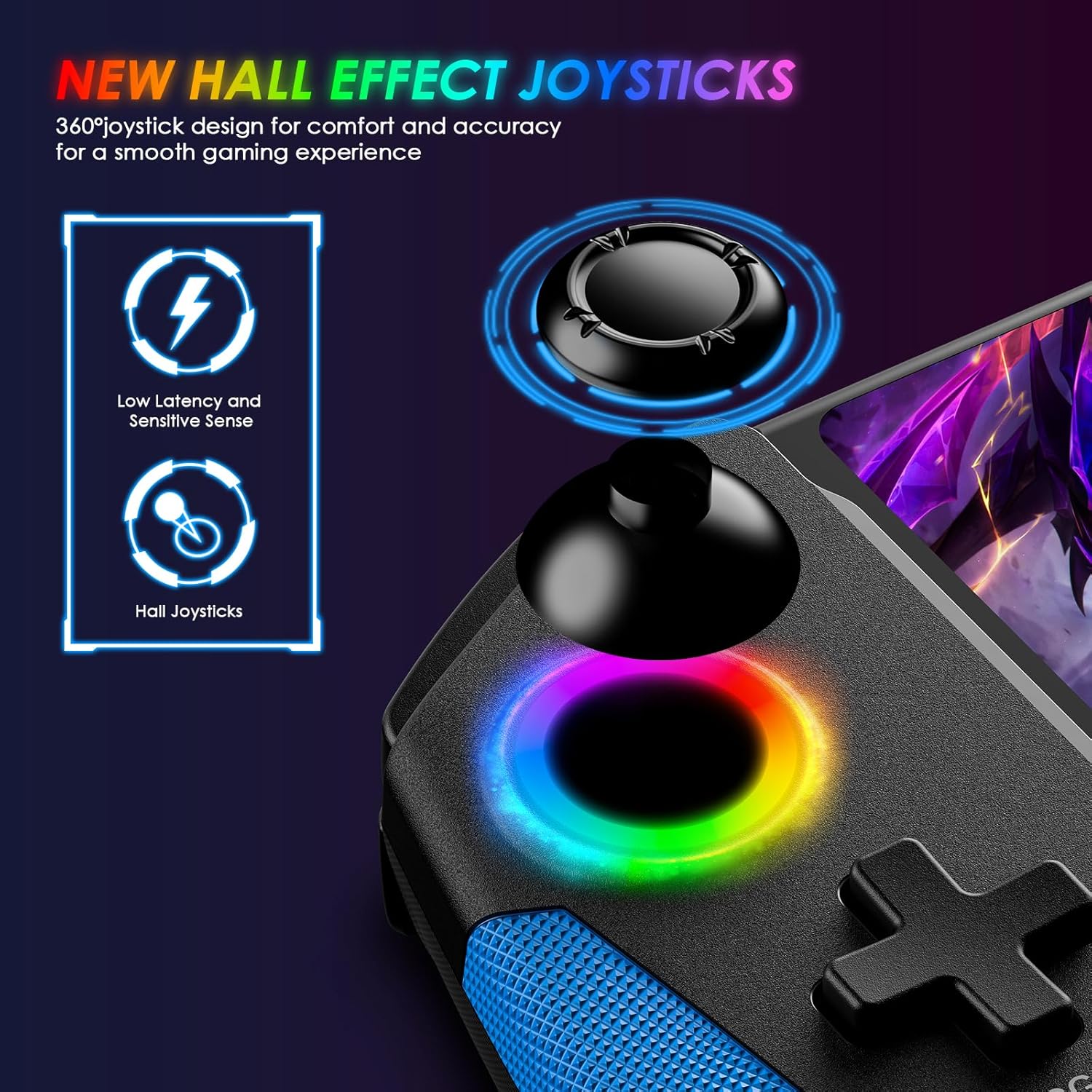 Switch Controllers for Nintendo Switch/OLED Controller, Upgrade Hall Effect Joystick Switch Pro Controller, One-Piece Switch Joypad for Handheld Mode with RGB Light - imagen 4
