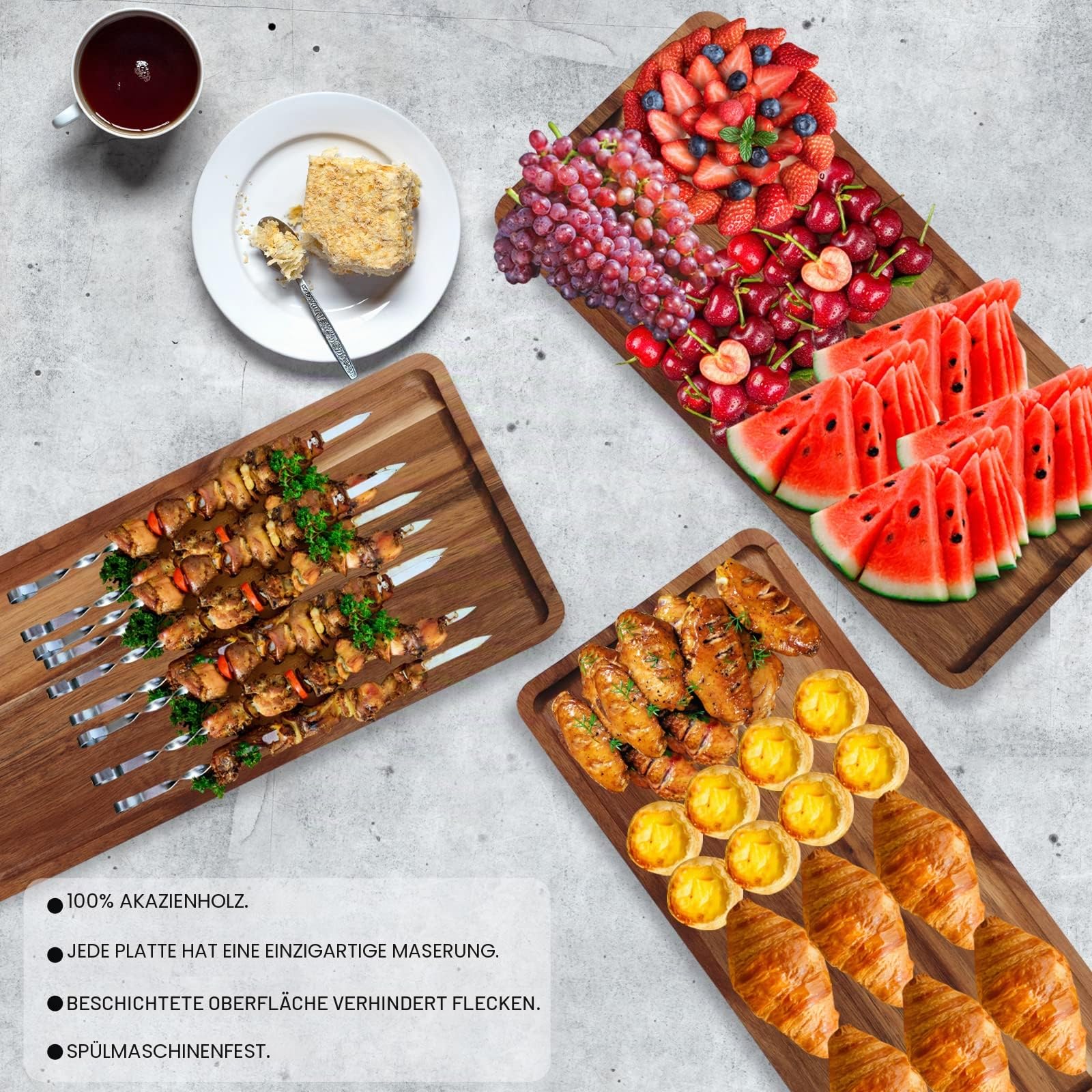 Dessertständer mit 3 Etagen, Cupcake-Ständer & Türme Serviertablett Set, Tragbarer Faltbarer Lebensmittel-Display-Ständer, gestufte Käse-Charcuterie-Bretter