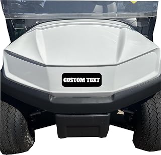 Custom Text Black Background Club Car Tempo Golf Cart Front Name Plate. Fits Club Car Tempo Carts. Custom Made in The USA!!