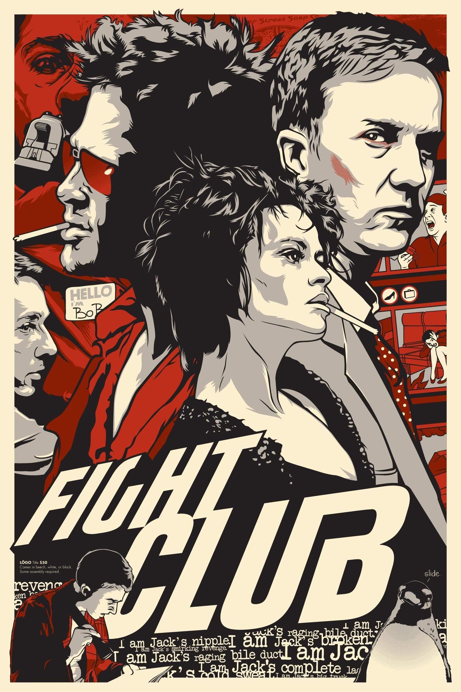 Fight Club Brad Pitt Movie Wall Canvas Print Poster (18 X 12 Inches, Multicolour)