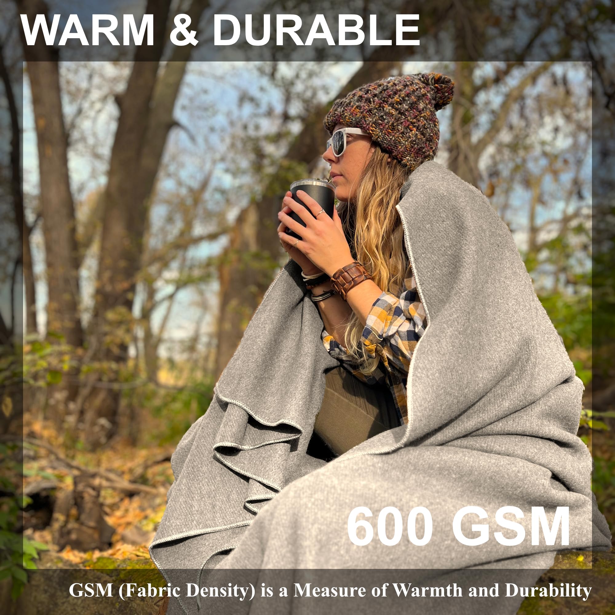 EKTOS 100 Wool Blanket, 90 X 66, Warmest Blanket