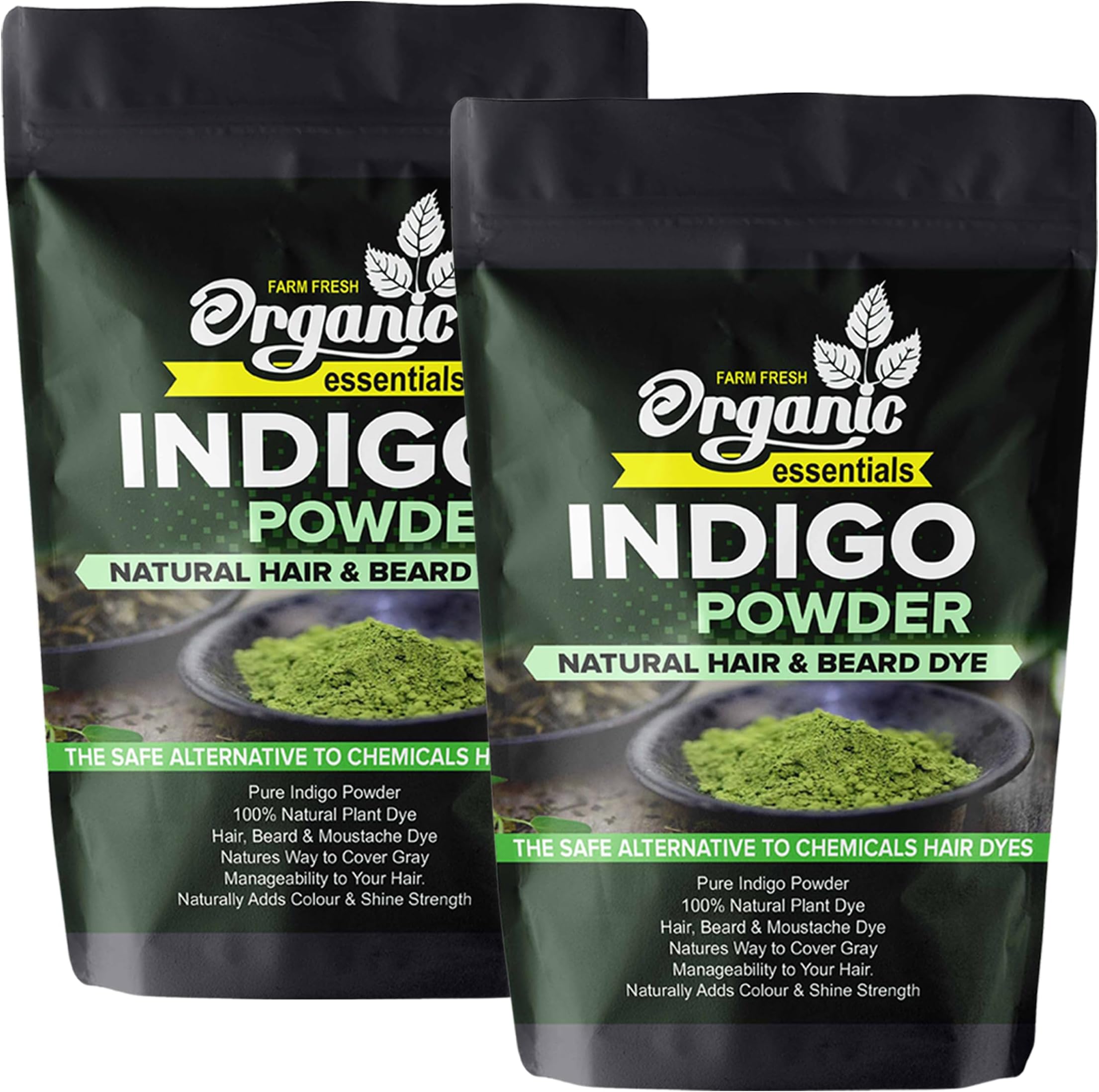 Indigo Powder For Hair Black – Natural Hair & Beard Dye/Color Treatment, Pure And Chemical-Free For Healthy, Vibrant Hair (Pack Of 2)