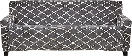 Great Bay Home - Funda de sofá de terciopelo moderno. Funda elástica de una sola pieza sin tiras de amarre. Funda de sofá para sala de estar. Great Bay Home - Funda de sofá de terciopelo moderno. Funda elástica de una sola pieza sin tiras de amarre. Funda de sofá para sala de estar.