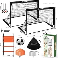 Vista 6 de Bearwill Portería de fútbol, porterías de fútbol para niños para patio trasero, juego de 2, portería de fútbol portátil emergente de 4x3 pies