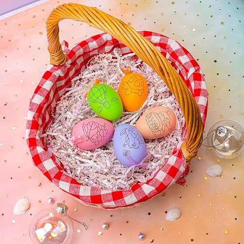 Miniatura 4 de Zwish Relleno de papel triturado de papel de corte arrugado blanco brillante de 5.3 onzas, relleno de papel triturado para cajas de regalo, cesta de