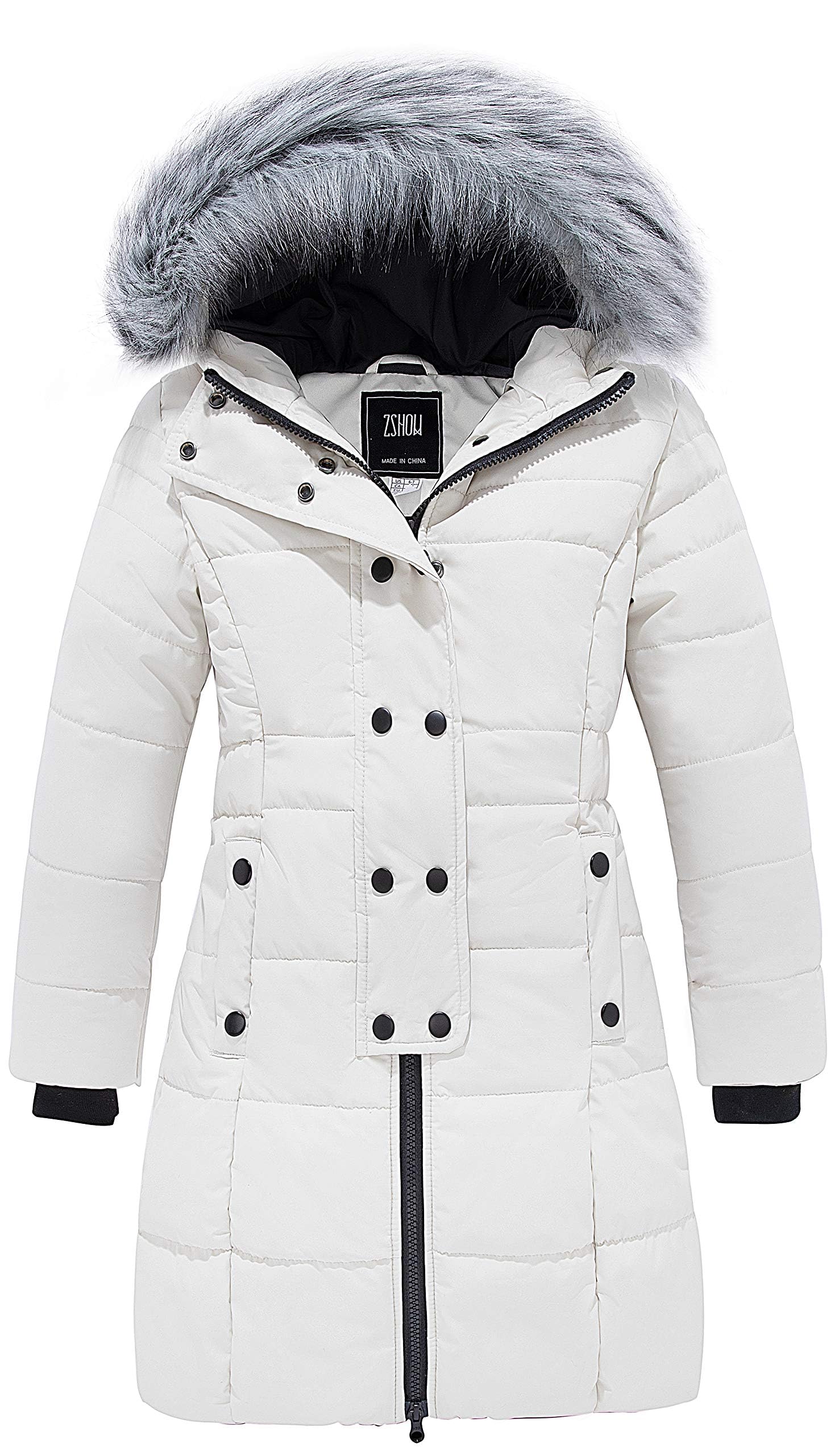 ZSHOW Girls' Long Winter Coat Waterproof Warm Puffer Jacket Hooded Parka