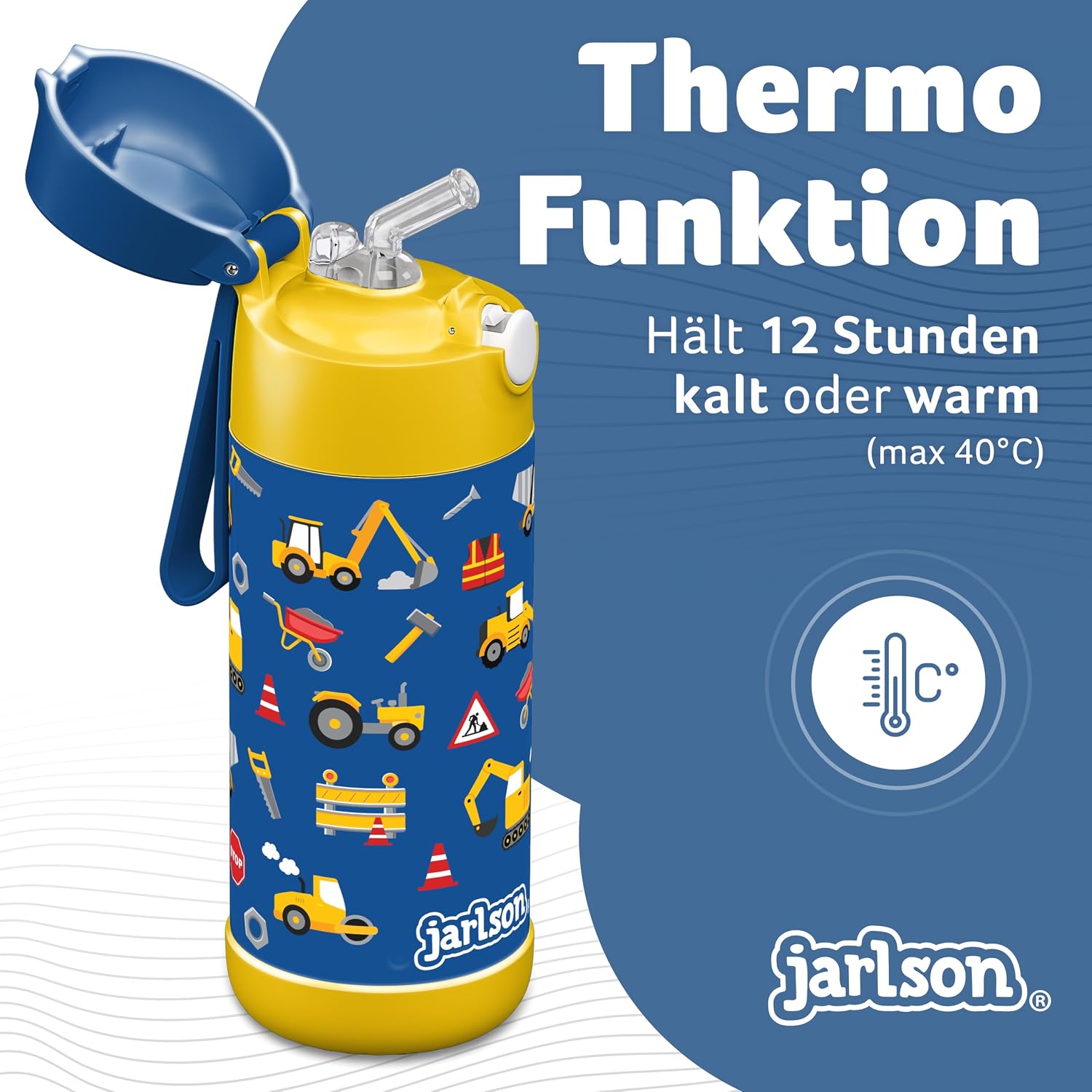 Jarlson Edelstahl-Trinkflasche Kinder 350ml 2