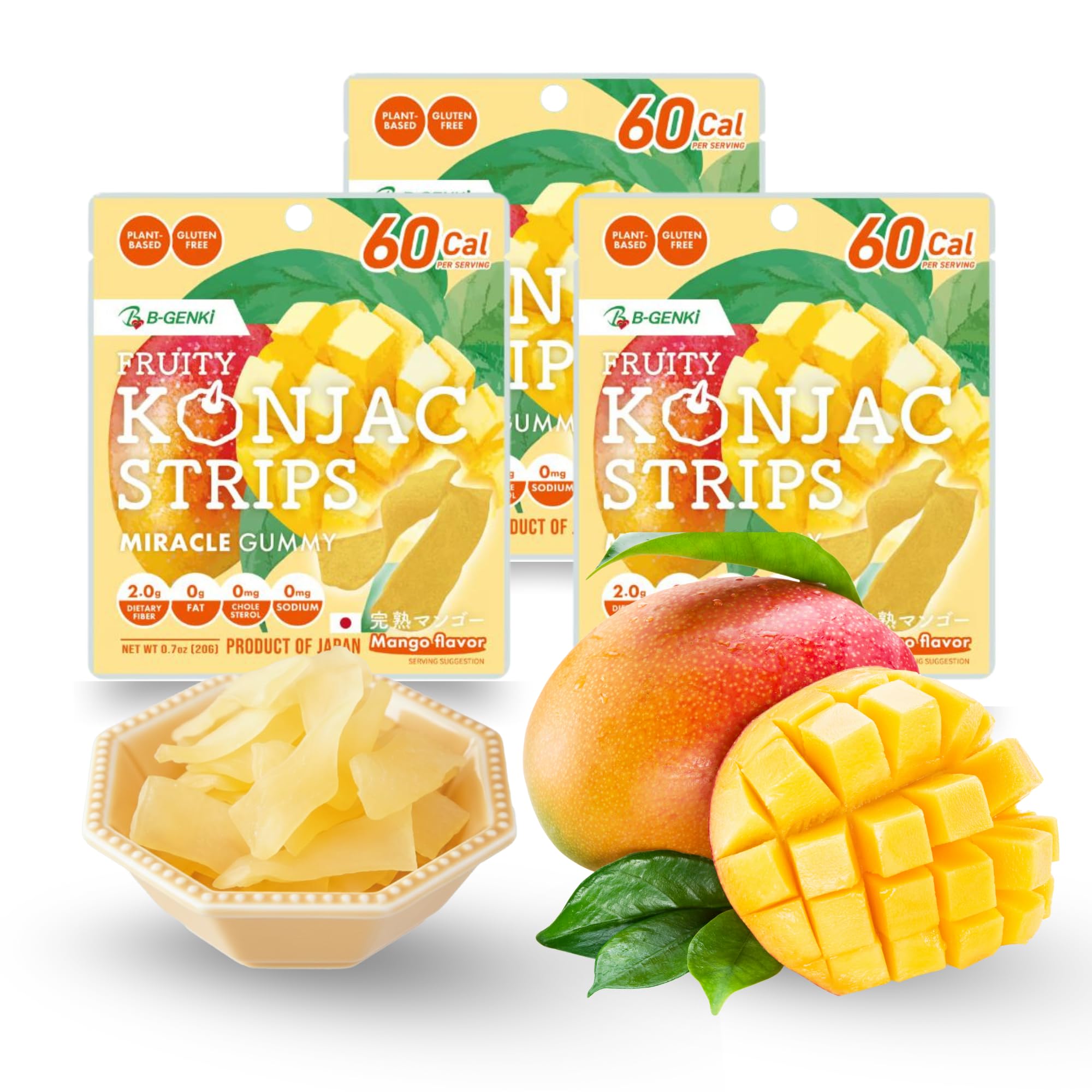 Amazon.com: Fruity Konjac Strips Mango Flavor, Miracle Gummy