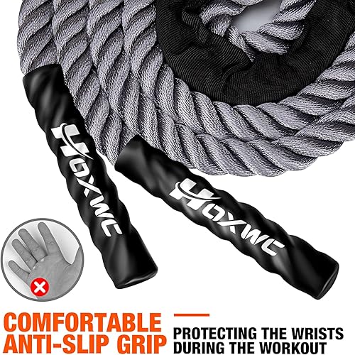 Miniatura 8 de Cuerda de saltar, cuerda de saltar pesada para fitness, equipo de entrenamiento para hombres y mujeres, cuerda de entrenamiento pesado para adultos