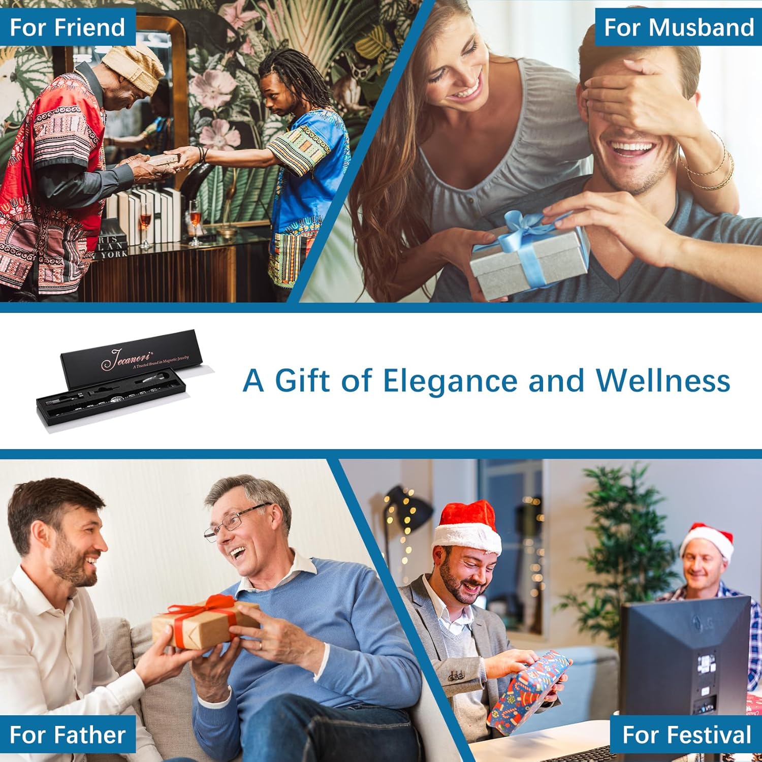 Jecanori Magnetic Bracelets for Men,Titanium Steel Bracelet for Men with Magnets,Adjustable Length with Sizing Tool,Magnetic Field Therapy(Silver) - Image 5