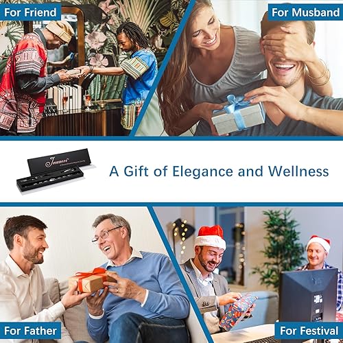 Miniatura 5 de Jecanori Pulseras magnéticas para hombre, pulsera de acero de titanio para hombres con imanes, longitud ajustable con herramienta de tamaño, terapia